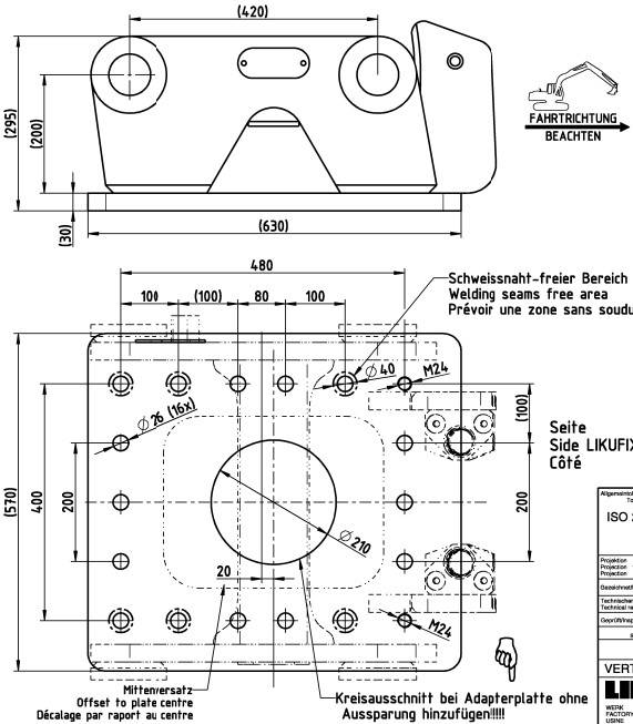 Fahrzeugabbildung Liebherr Likufix SW48 Adapterplatte NEU lagernd / WESTTECH