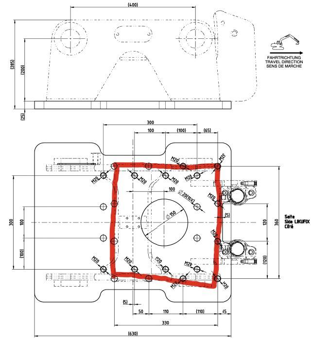 Fahrzeugabbildung Liebherr Likufix SW33 Adapterplatte / NEU lagernd WESTTECH